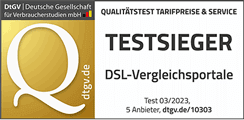 DtGV: Testsieger DSL-Vergleichsportale