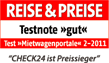 CHECK24 Mietwagenvergleich ist Preissieger