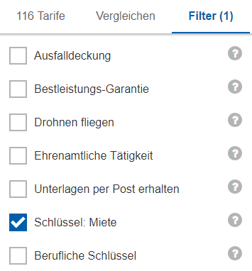 Auwahl: Schl&uuml;sseldienst in der Privathaftpflicht