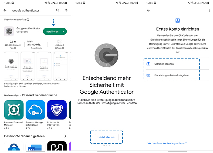 Anleitung: Wie man die Google-Authenticator-App installiert und einrichtet auf Android
