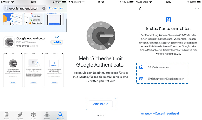 Anleitung: Wie man die Google-Authenticator-App installiert und einrichtet auf iOS