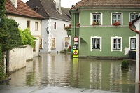 Überschwemmte Häuser