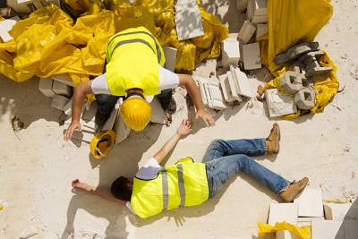 Unfall eines Bauarbeiters