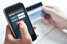 Smartphone mit geöffneter Banking-App