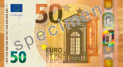 Alle Sicherheitsmerkmale im Überblick - der neue 50-Euro-Schein. Foto: Bundesverband deutscher Banken