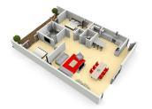 Wohnungsgrundriss in 3D
