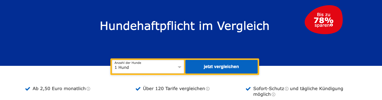 Anleitung Vergleichsrechner Schritt 1