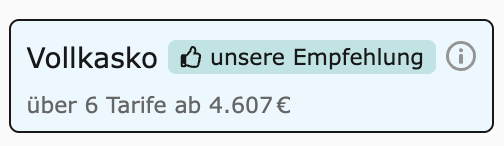 Kasko Empfehlung im Kfz-Versicherungsrechner von CHECK24