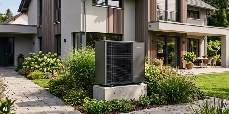 Haus mit Wärmepumpe