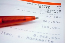 Kontoauszug im Minus