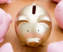 Sparschwein in gold