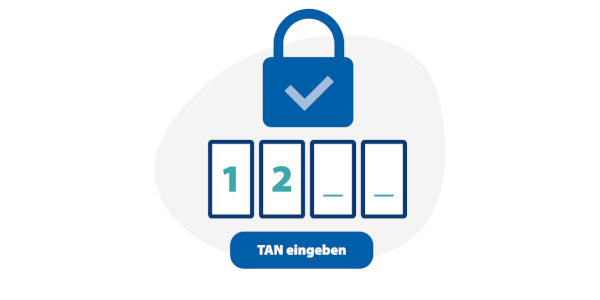 TAN wird auf einem Smartphone eingegeben