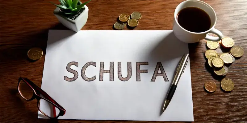 Die wichtigsten Fragen zur Schufa: Einfach erklärt Das Wort Schufa steht auf einem Dokument auf einem Schreibtisch