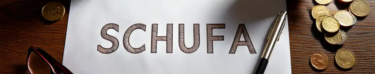 Die wichtigsten Fragen zur Schufa: Einfach erklärt Das Wort Schufa steht auf einem Dokument auf einem Schreibtisch