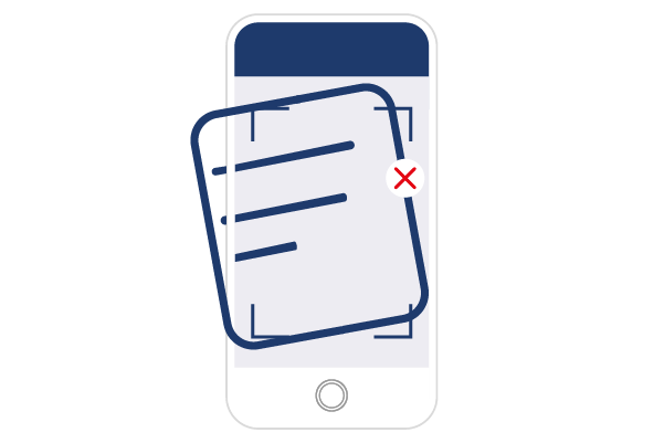 Falsch: Dokument nicht ganz auf dem Bild, sondern schräg fotografiert Dokument nicht ganz auf dem Bild, sondern schräg fotografiert