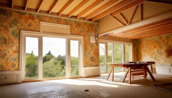 Ein Haus wird neu gedämmt und modernisiert