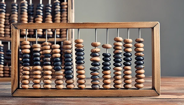 Taugt nicht mehr als Kreditrechner: der Abakus historische analoge Rechenmaschine Abakus