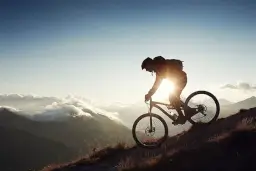 Fahrrad finanzieren Mann fährt in den Bergen Fahrrad