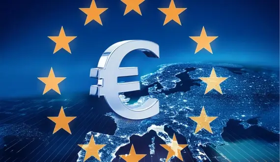 Kreditkarten mit Verfügungsrahmen vergleichen Eurozeichen über Landkarte