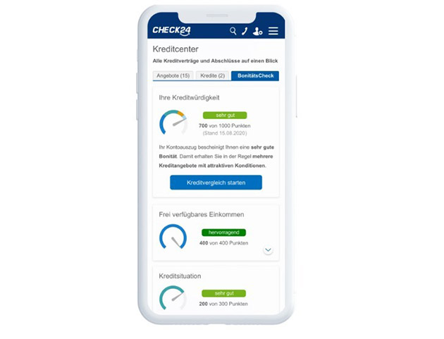 CHECK24 BonitätsCheck in 3 Schritten Der CHECK24 BonitätsCheck in 3 Schritten: So geht's