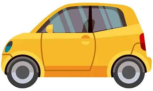 Ein Symbolbild eines gelben Mopedautos.