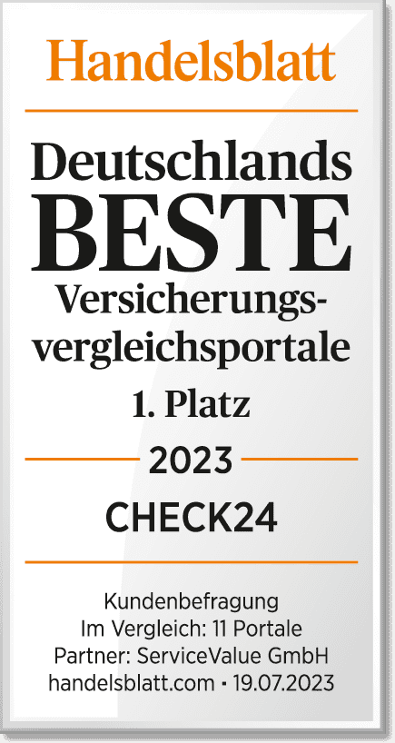09/2023 – Handelsblatt & ServiceValue: CHECK24 ist das beste Portal für Versicherungsvergleiche