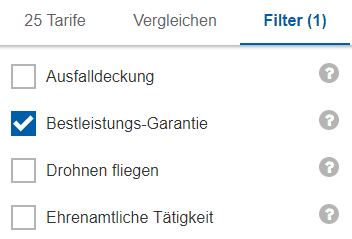 Privathaftpflicht FAQ Best-Leistungs-Garantie Filter Mobile