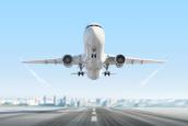 Startendes Flugzeug