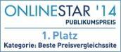 Auszeichnung OnlineStar 2014